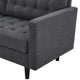 Tufted Sofa, Fabric, Dark Gray, Modern, Living Lounge Hotel Hospitality