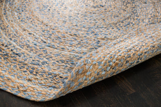 Kerala Denim and Jute Round Rug, 8'