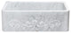 30" Farmhouse Kitchen Sink, Floral Carving Front, Single Bowl, Carrara White Marble, White