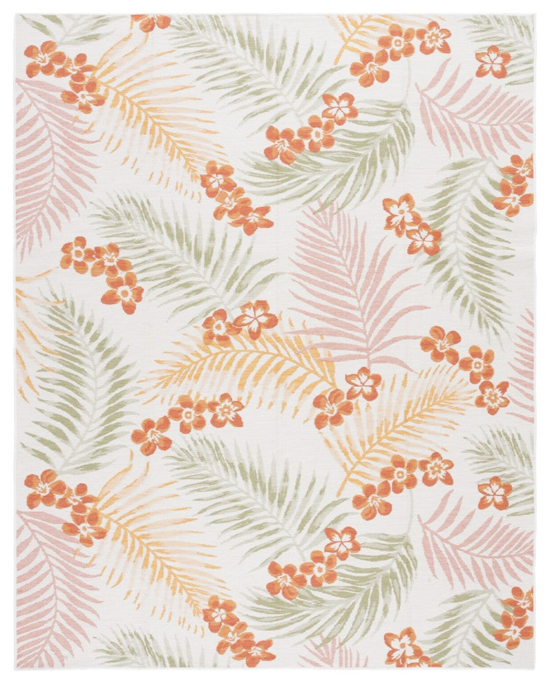 Safavieh Sunrise Collection SUN675 Indoor-Outdoor Rug, Ivory/Rust Sage, 8'x10'