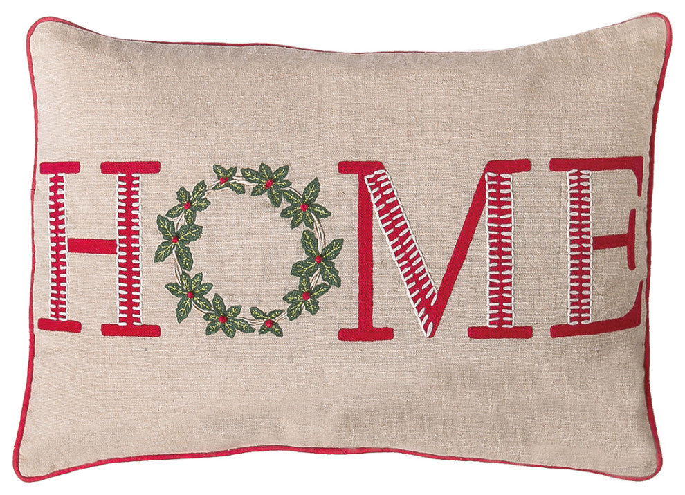 Christmas Home Embroidered Pillow