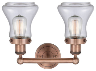 Edison Bellmont 2-Light 16" Bath Vanity Light, Antique Copper, Clear Shade