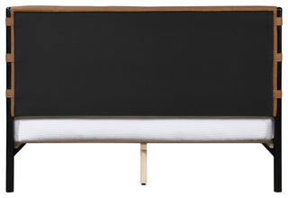 Abigail Upholstered Bed, Cognac, Full, Vegan Leather