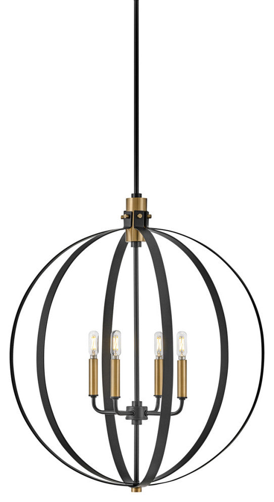 Lark 83034 Cirque 4 Light 24"W Pendant - Black