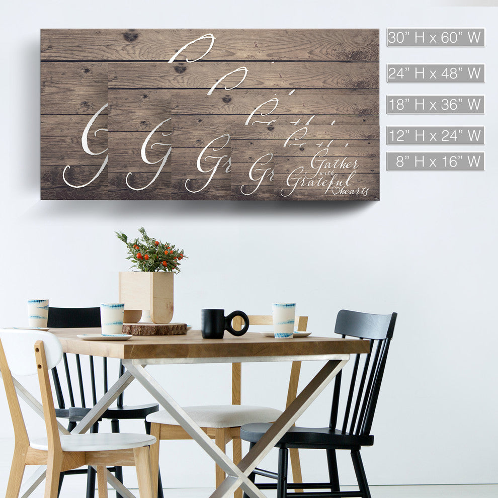 Grateful Hearts Wrapped Canvas Harvest Wall Art, 30"x60"