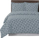 Eva Printed 100% Cotton Duvet Cover Set, Gray and White, King/Cal King