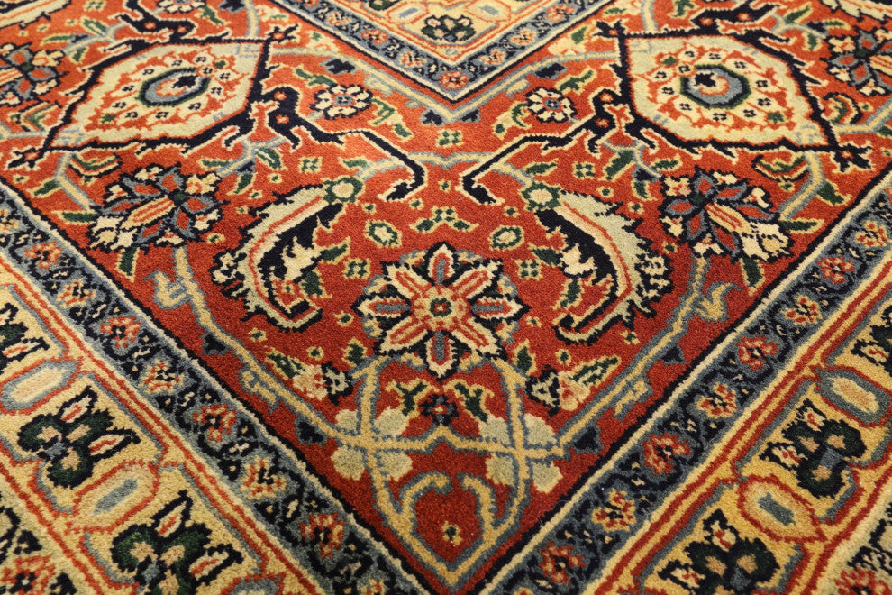 9' 1" X 16' 2" Persian Hill Herati Hand Knotted Wool Rug Q10552