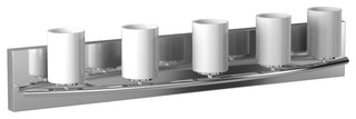5x40W Bath Vanity Light With Chrome Finish and White Glass