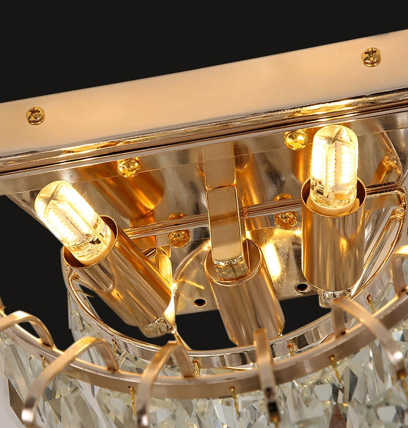 Coslada | Gold/chrome crystal wall sconce, Cool Light
