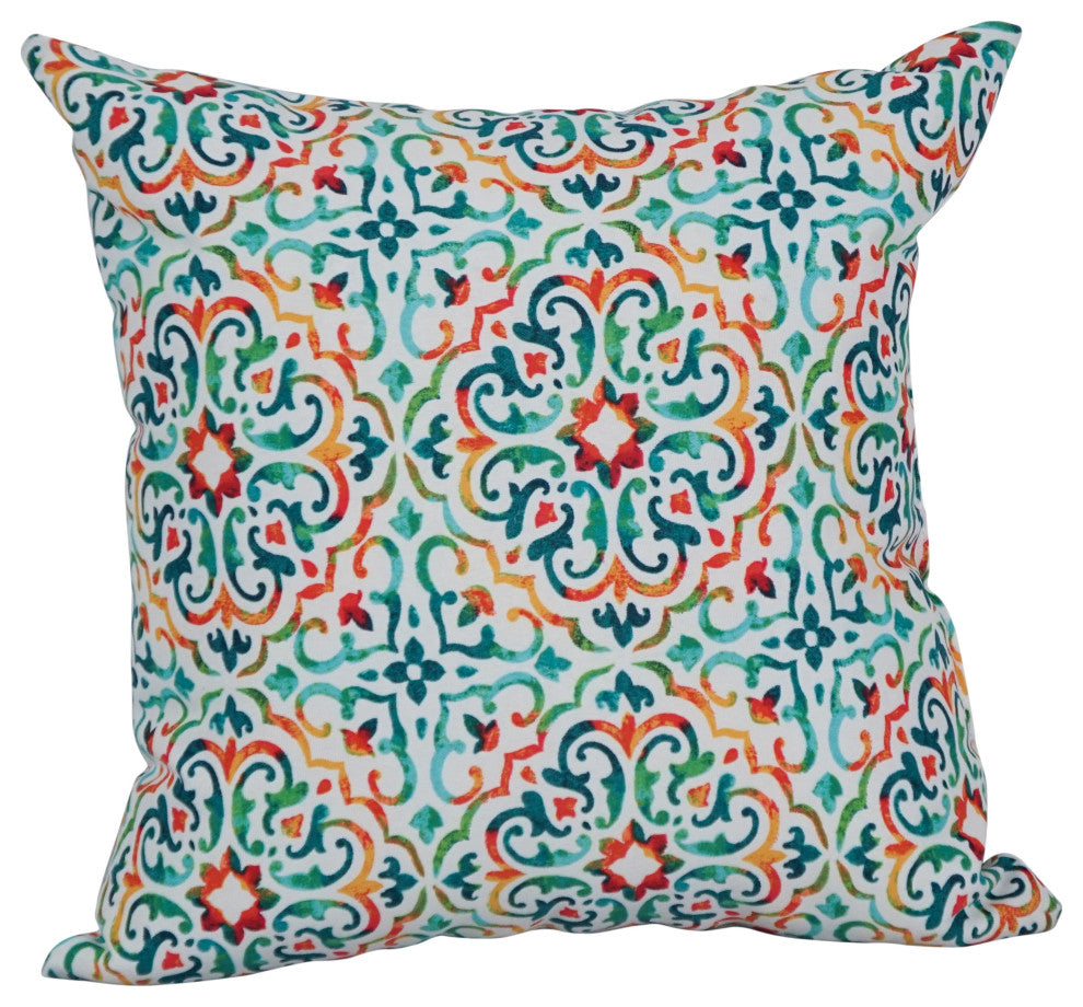 17" Square Polyester Outdoor Throw Pillows, Set of 4, Reina Opal