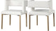 The Caleb Dining Chair, White and Brushed Gold, Faux Leather and Iron, Set of 2