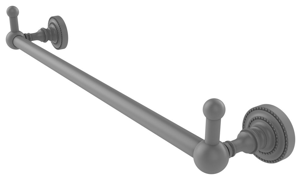Dottingham 36" Towel Bar with Integrated Hooks, Matte Gray