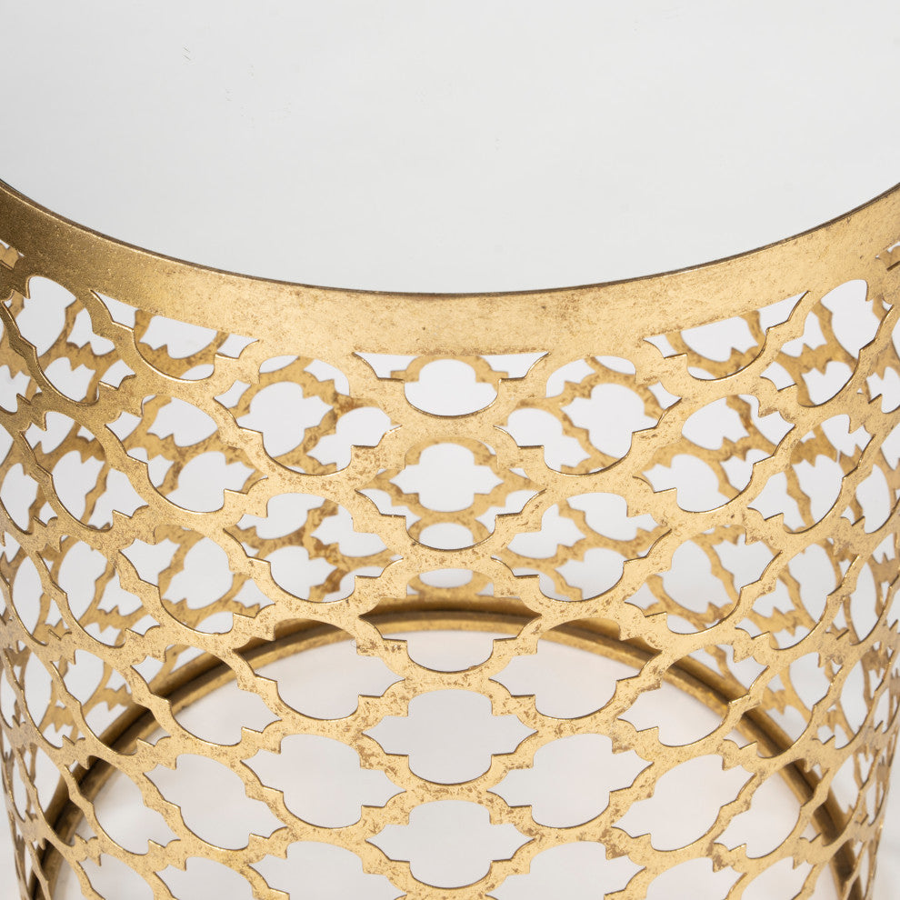 Butler Corselo Mirror and Gold Metal Accent Table