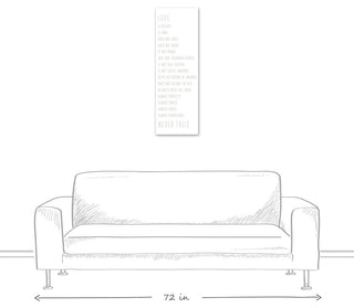 Love Never Fails 12x36 Canvas Wall Art
