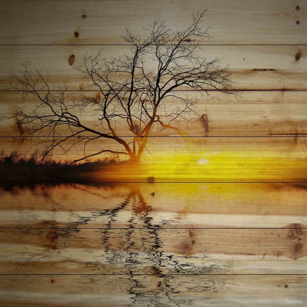 "Killaloe" UV Ink Print on Natural Pine Wood, 40"x40"