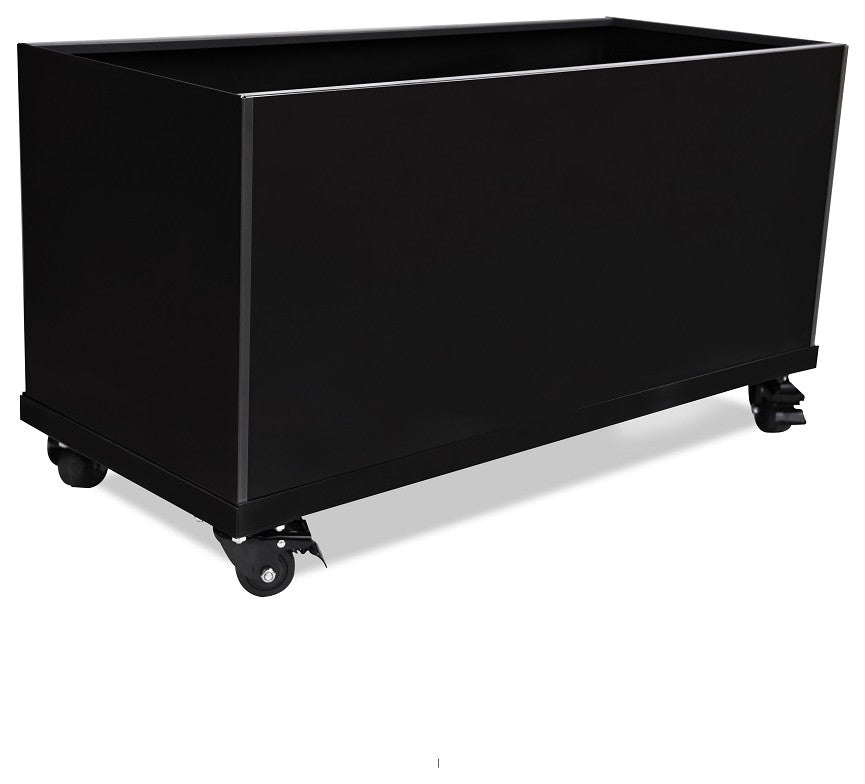 Nice Aluminum Trough Planter on Casters, Black, 16"x46"x20"h