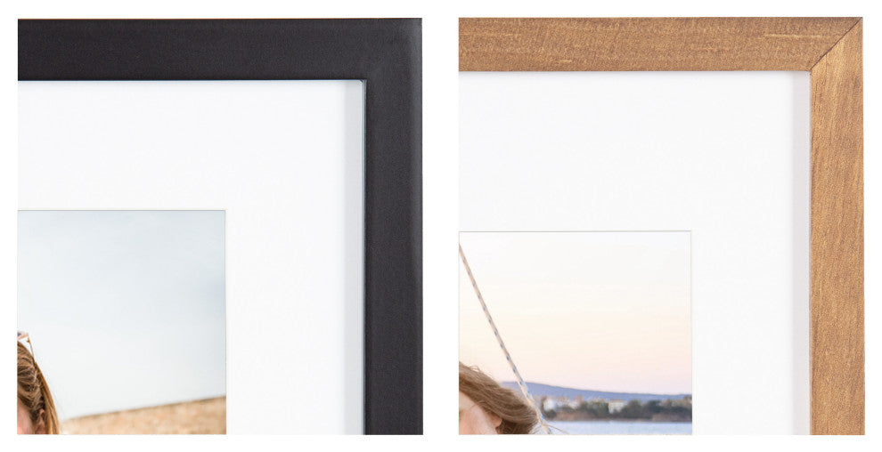Gallery Wall Frame And Shelf Kit, Rustic Brown