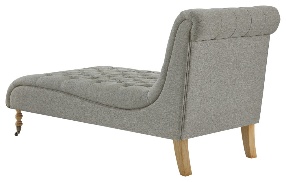 Rustic Manor Umar Chair, Button Tufted, Linen, Gray