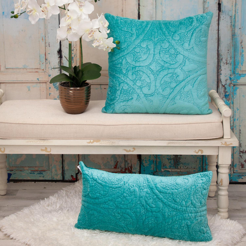 Parkland Collection Cristal Aqua Throw Pillow, Square
