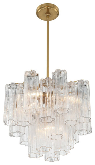 CRYSTORAMA Addis 4 Light Aged Brass Chandelier