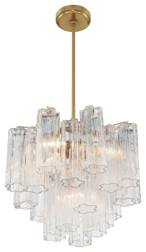 CRYSTORAMA Addis 4 Light Aged Brass Chandelier