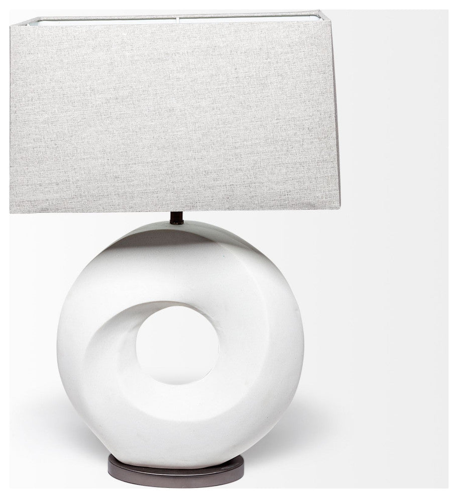 Contempo White O Ring Table Lamp
