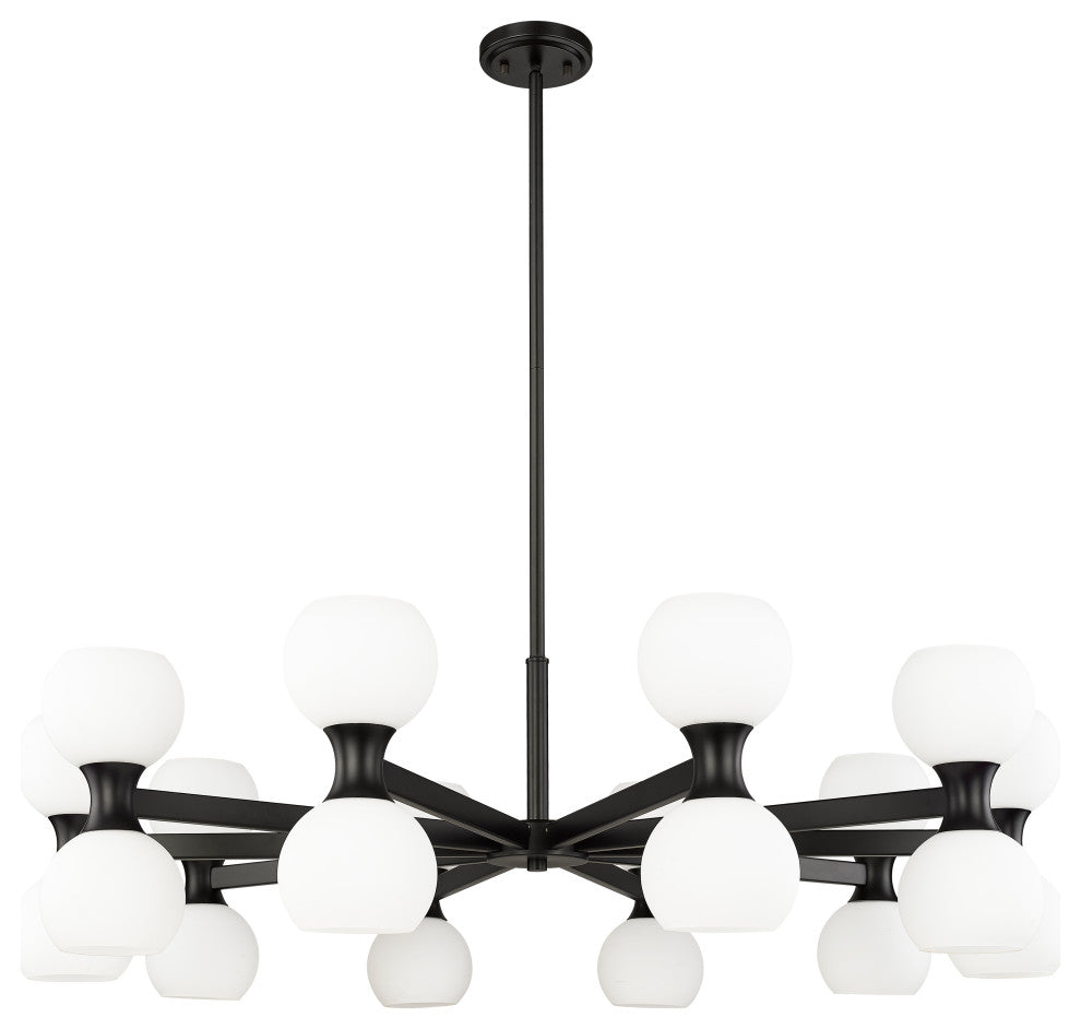 Z-LITE 20-Light Chandelier, Matte Black