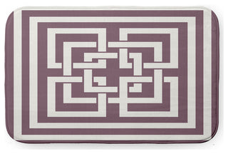 34" x 21" Greek New Key Bathmat, Dusty Purple
