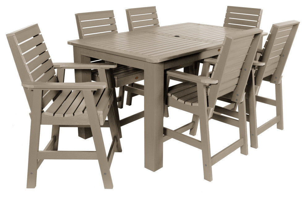 Weatherly 7-Piece Rectangle Counter-Height Dining Set, Woodland Brown