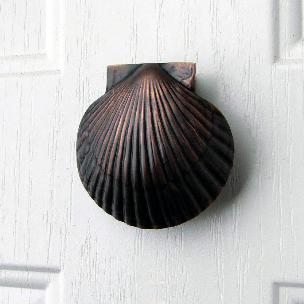 Oiled Bronze Scallop Door Knocker