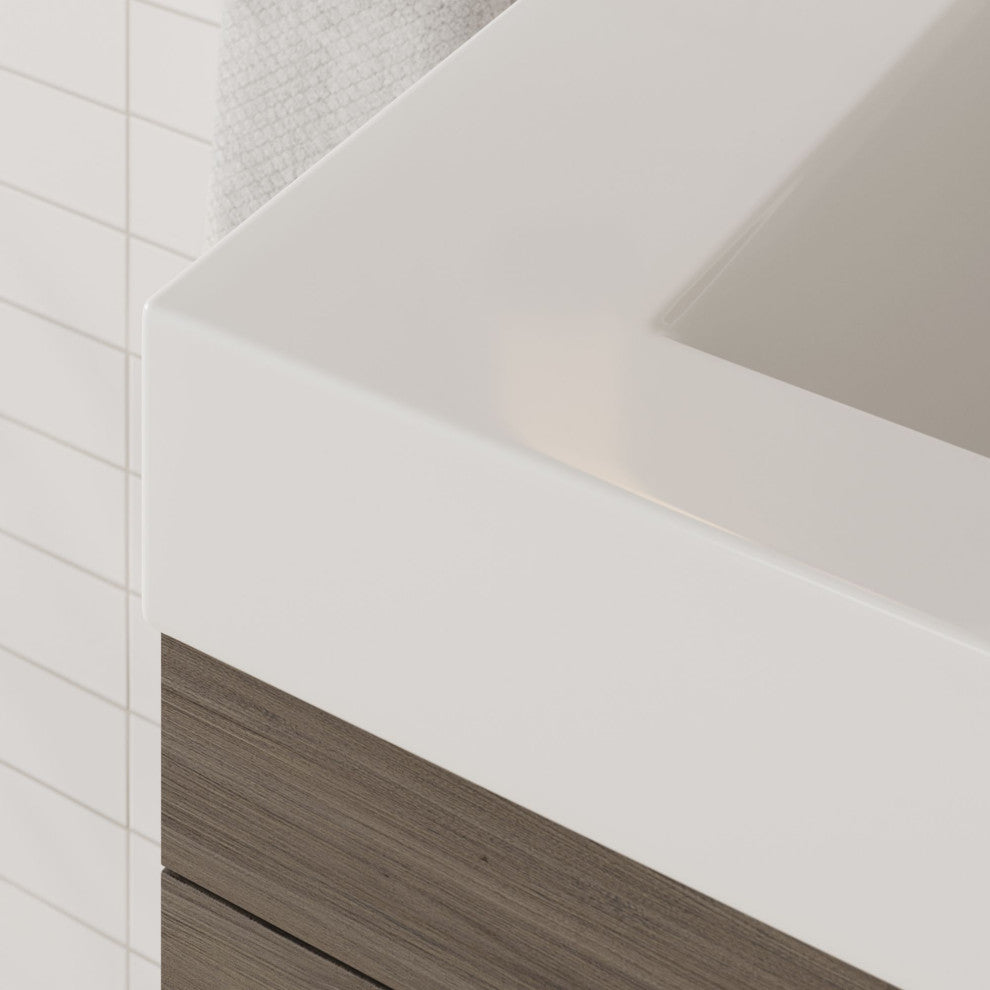 The Latitude Bathroom Vanity, Gray, 36", Single Sink, Freestanding