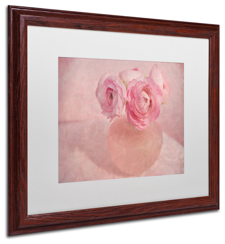 Cora Niele 'Pink Ranunculus Bouquet' Matted Framed Art