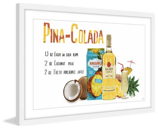"Pina Colada Concoction" Framed Painting Print, 24"x16"
