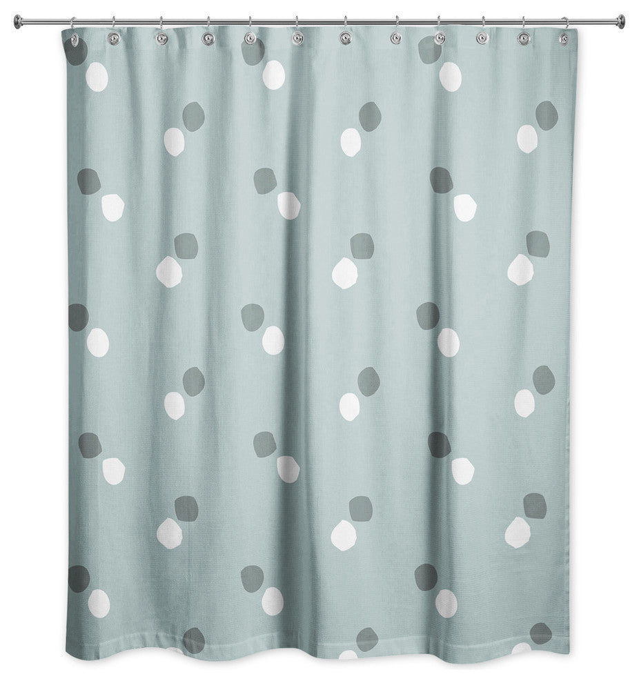 Polka Dots in Blue and White Shower Curtain
