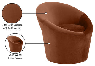 Tristan Upholstered Chair, Cognac, Velvet