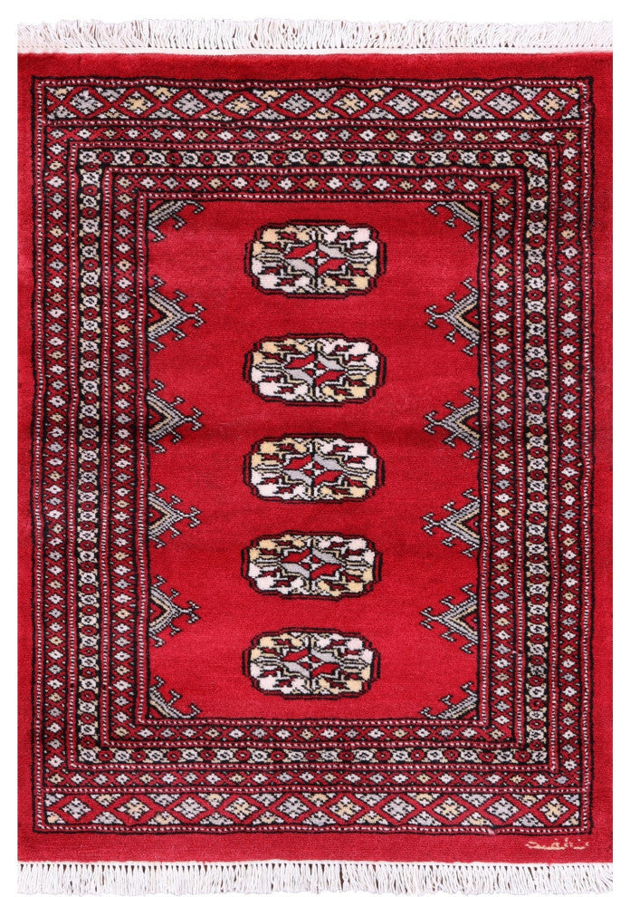 2' 0" X 3' 0" Hand Knotted Signed Silky Bokhara Wool Rug - Q13846