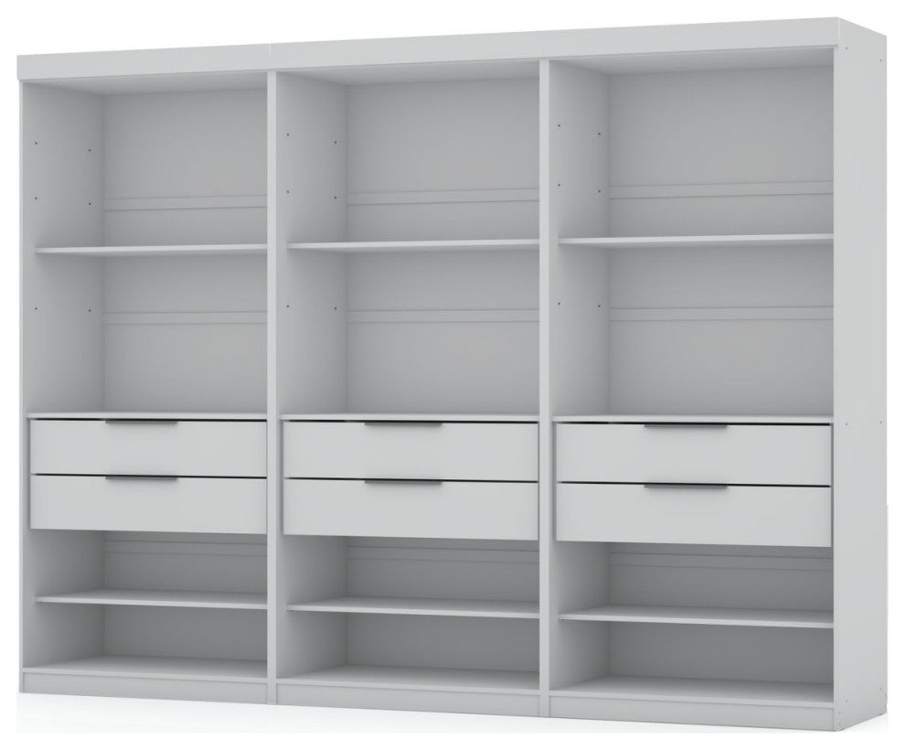 Mulberry Open 3 Sectional Closet, White