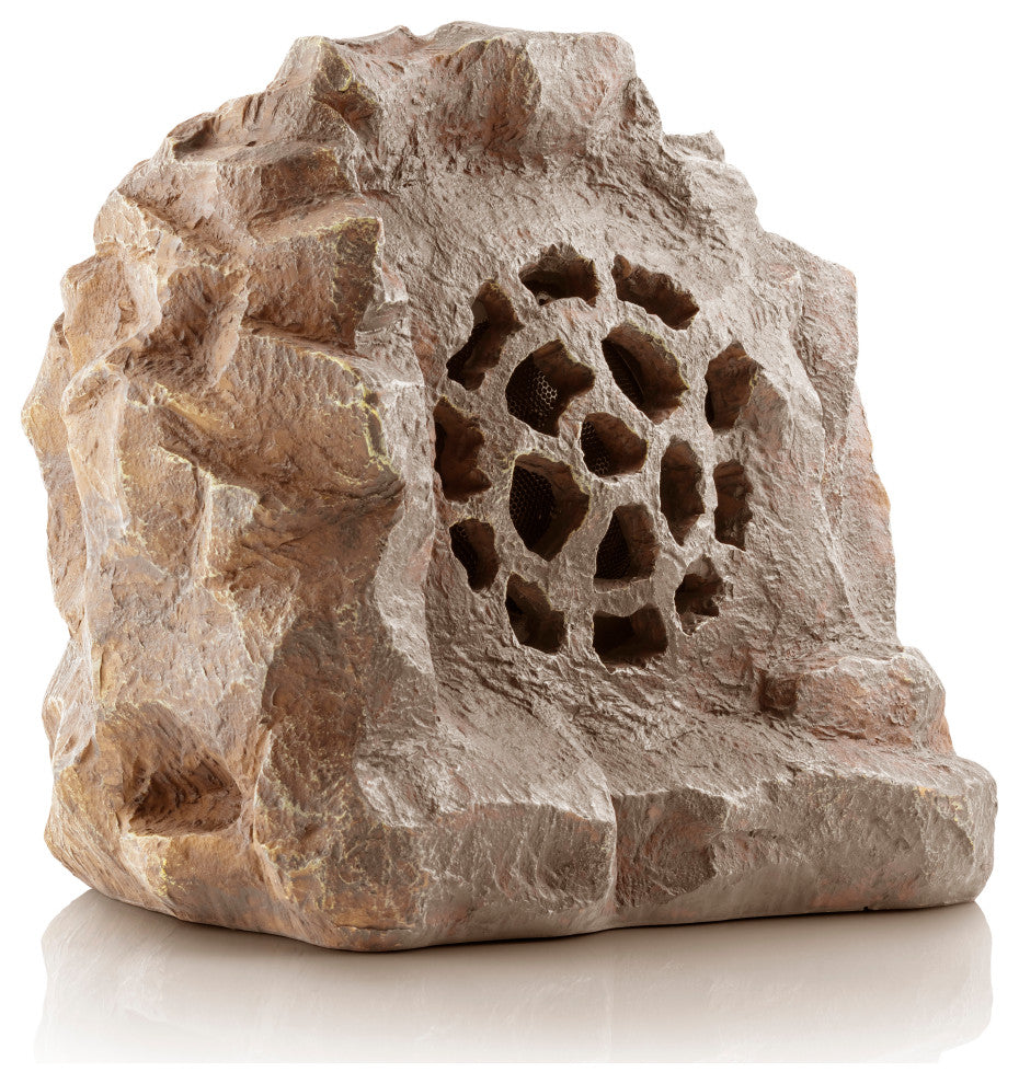 Solar-Powered Outdoor Waterproof Bluetooth Rock Speaker, Brown