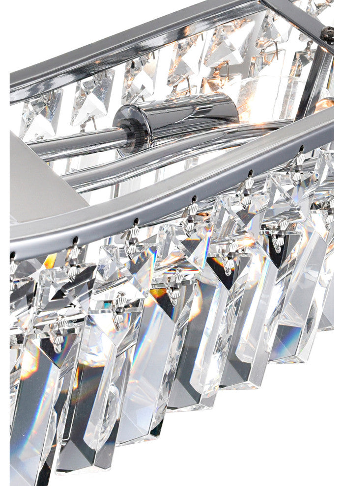 Glamorous 7 Light Down Chandelier With Chrome Finish