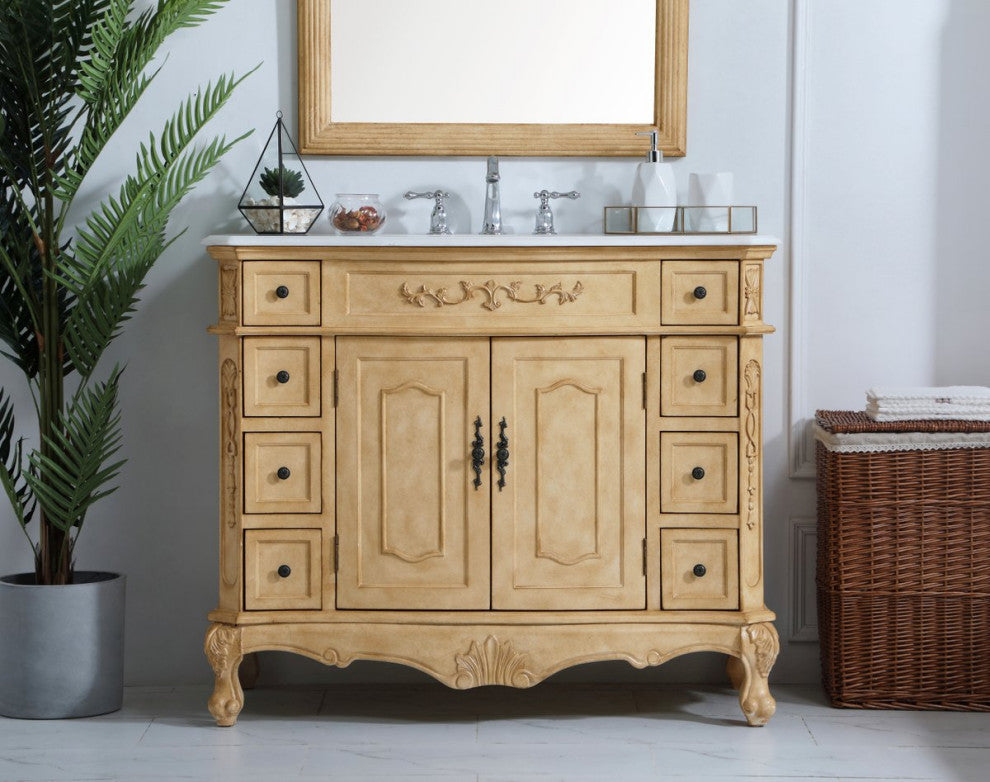 Elegant VF10142AB 42"Single Bathroom Vanity, Light Antique Beige