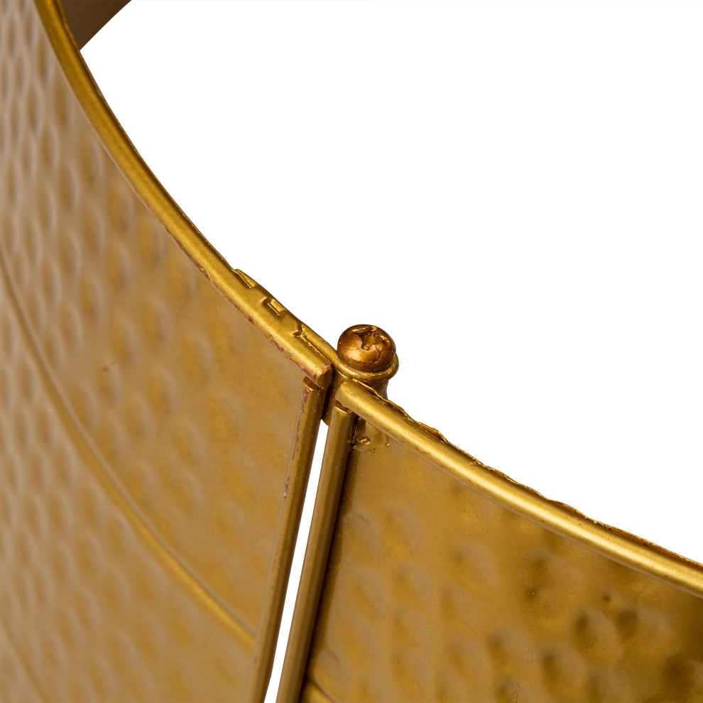 26"D Golden Hammered Metal Tree Collar