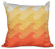 Deep Sea, Geometric Print Outdoor Pillow, Yellow And Orange, 20"x20"