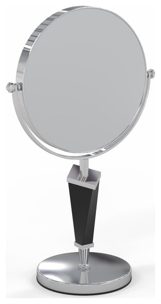Helix Mirror Free Standing 5X/1X, Chrome W/ Black Stem