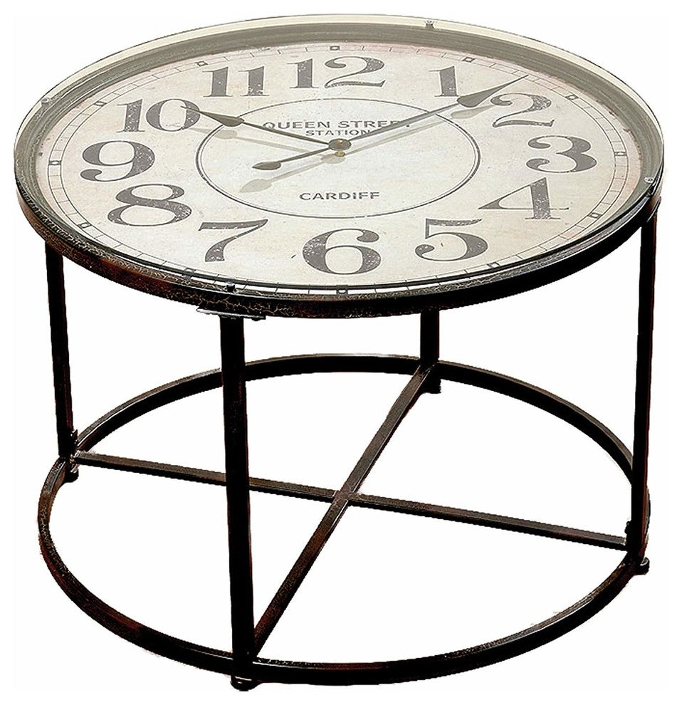 Industrial Clock Side Table