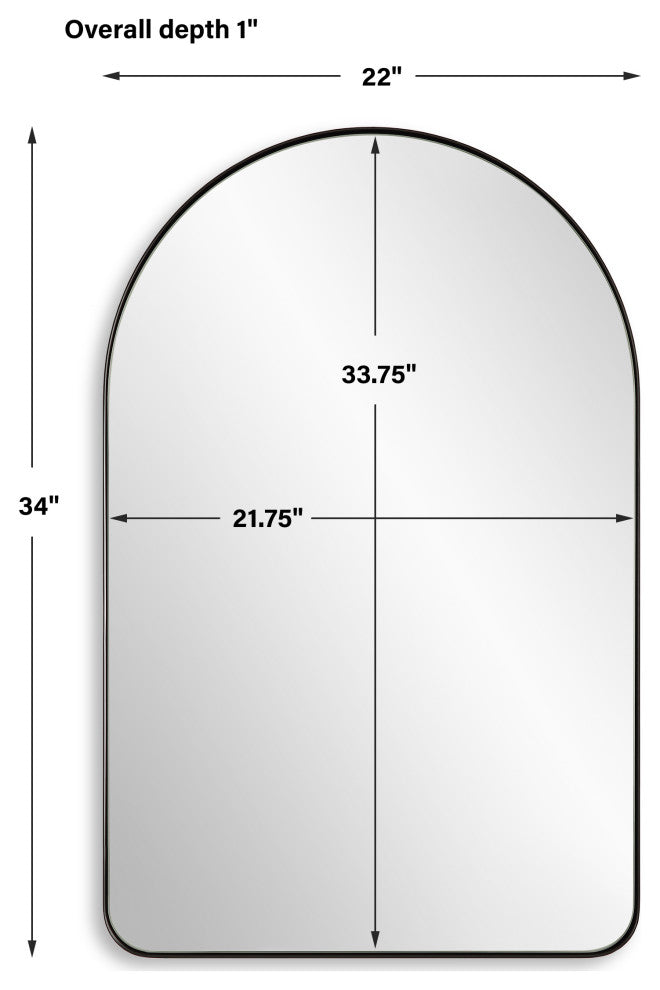 34 X 22 Modern Arch Top Mirror