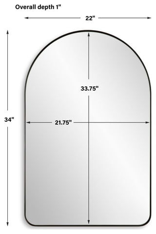 34 X 22 Modern Arch Top Mirror