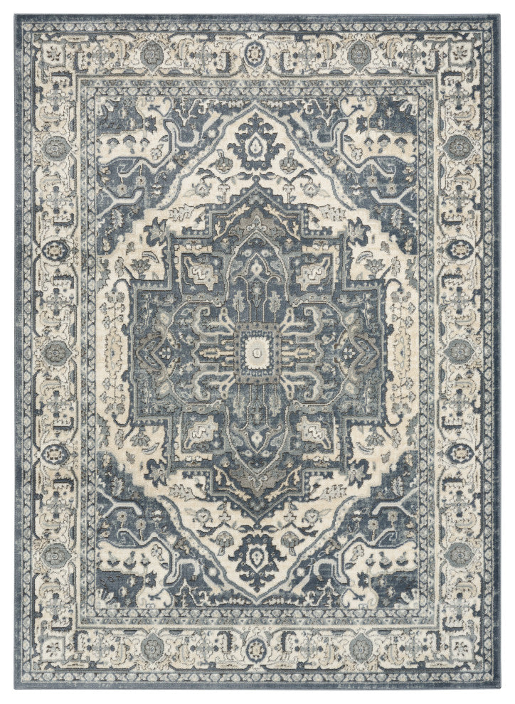 Nourison Quarry 6' x 9' Navy Ivory Vintage Indoor Rug