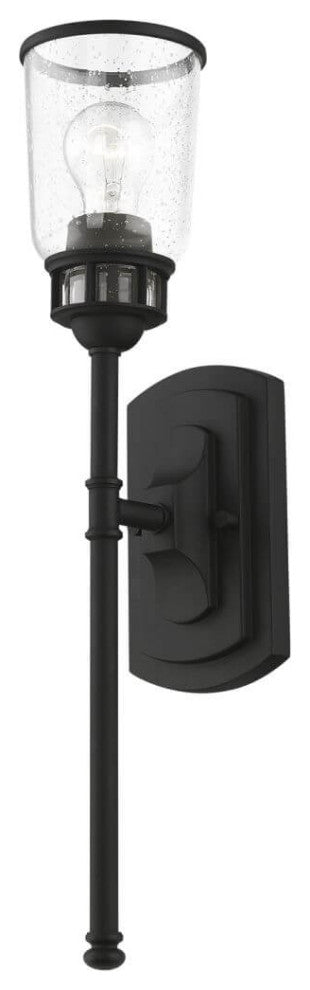 Livex Lawrenceville 1 Light 21" Tall Wall Sconce, Black
