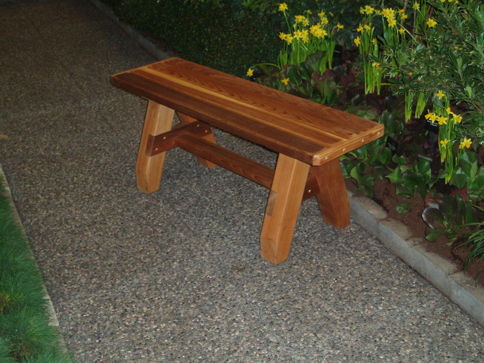 Sports Bench, Cedar Tone, Unstained, 4'