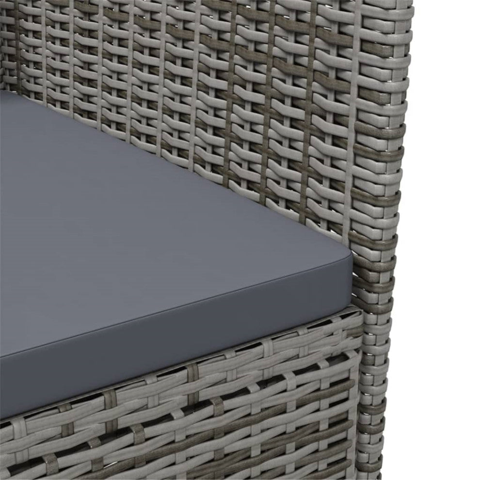 Vidaxl Patio Dining Chairs 2-Piece Poly Rattan Gray